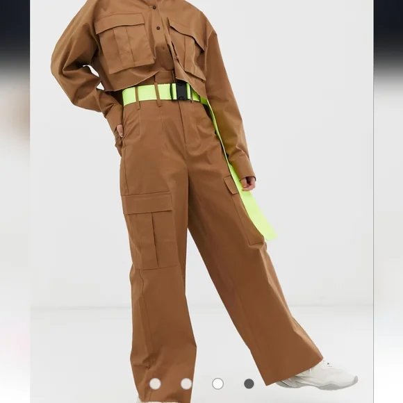 Collusion high waist pants and utility shirt with belt - Picture 3 of 8